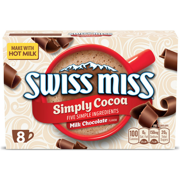 Cocoa & Drink Mixes Swiss Miss Simply Cocoa Milk Chocolate Flavored Hot Cocoa Mix hero