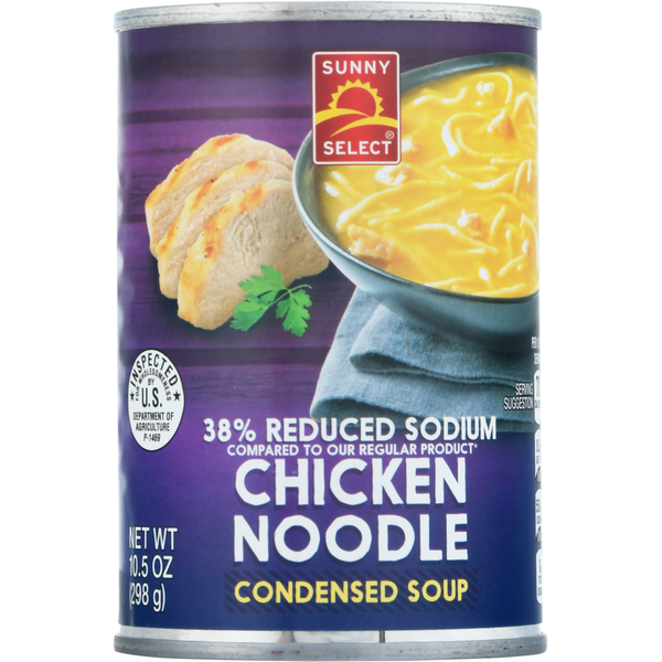 Soup, Broth & Bouillon Sunny Select Condensed Soup, 38% Reduced Sodium, Chicken Noodle hero