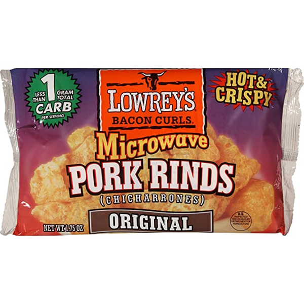 Chips & Pretzels Lowrey's Bacon Curls Microwave Pork Rinds, Original hero