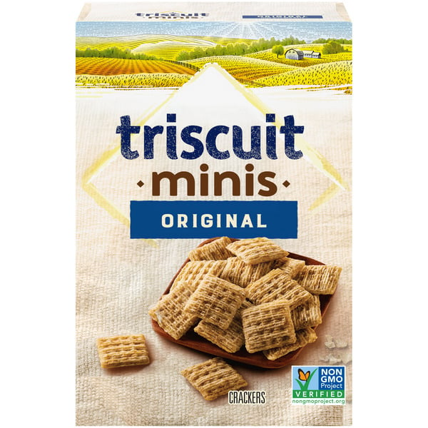 Crackers Triscuit Minis Original Whole Grain Wheat Crackers, Vegan Crackers hero