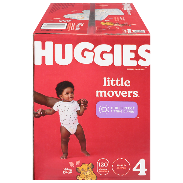 Diapers & Wipes Huggies Little Movers Baby Diapers, Size 4 (22-37 lbs) hero