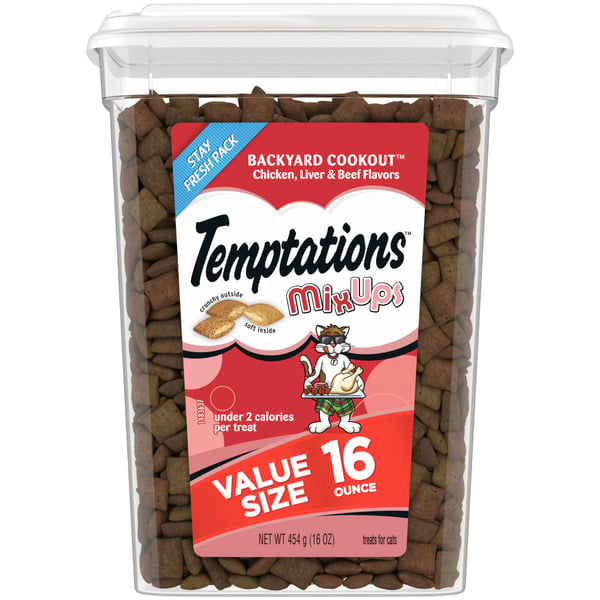 Cat Food & Care TEMPTATIONS MixUps Crunchy and Soft Cat Treats Backyard Cookout Flavor hero