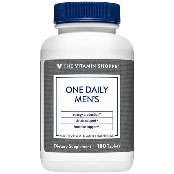 Men's Multivitamins The Vitamin Shoppe One Daily Men's Multivitamin & Multimineral with 2000 IU Vitamin D3 (180 Tablets) hero