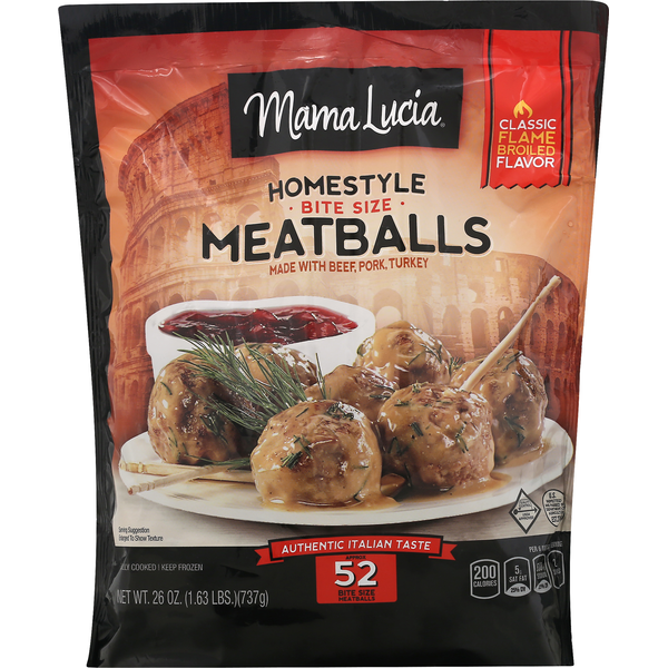 Frozen Meat & Seafood Mama Lucia Meatballs, Homestyle, Bite Size hero