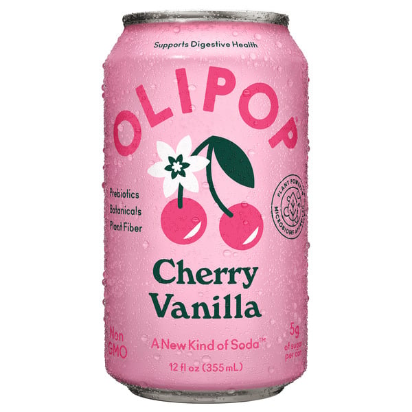 OLIPOP Prebiotic Soda, Cherry Vanilla hero