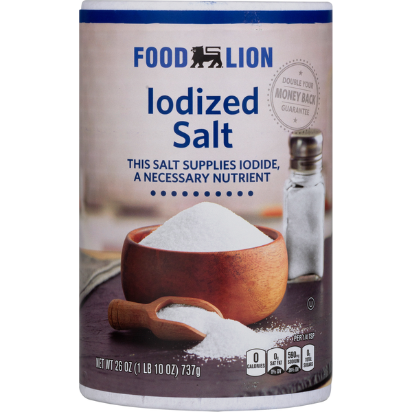 Spices & Seasonings Food Lion Iodized Salt hero