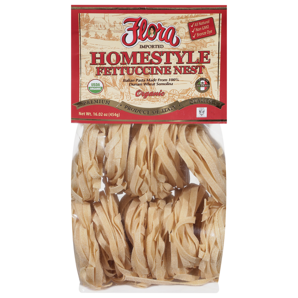 Dry Pasta Flora Fine Foods Fettuccine Nest, Organic, Homestyle hero