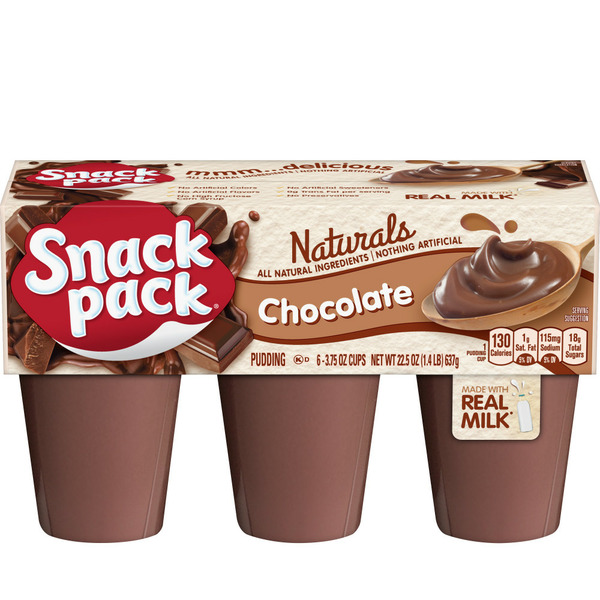 Refrigerated Pudding & Desserts Snack Pack Naturals Pudding Chocolate hero