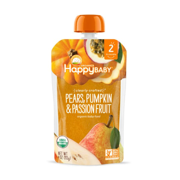 Baby Food & Formula Happy Baby Organics Clearly Crafted Stage 2 Pears, Pumpkin & Passion Fruit Pouch hero