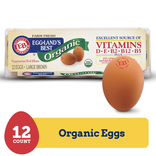 Eggs Eggland's Best 100% USDA Organic Certified Large Brown Eggs hero