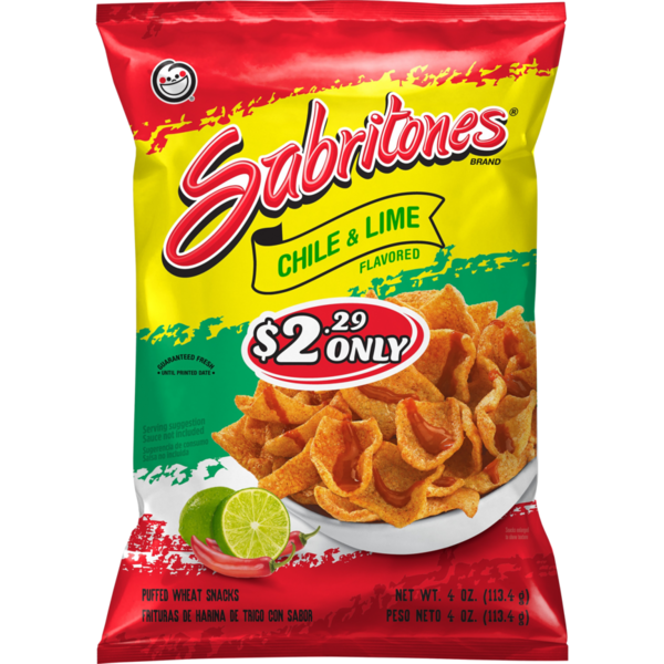 Chips & Pretzels Frito-Lay SABRITONES Chile & Lime Puffed Wheat Snacks hero