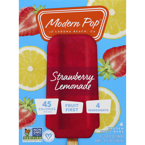 Modern Pop Fruit Bars, Strawberry Lemonade, Frozen hero