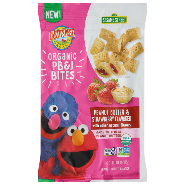 Baby Food & Formula Earth's Best PB&J Bites, Peanut Butter & Strawberry Flavored hero