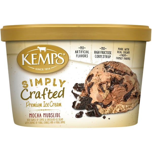 Ice Cream & Ice Kemps Simply Crafted, Mocha Mudslide, Premium Ice Cream hero