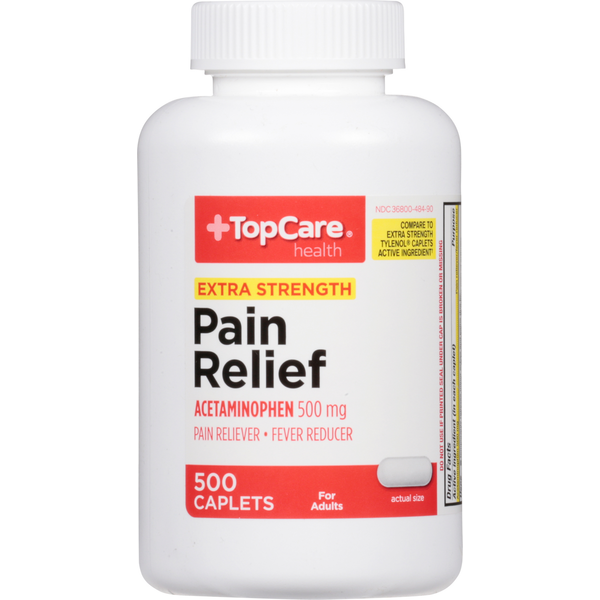 Vitamins & Supplements TopCare Pain Relief, Extra Strength, 500 mg, Caplets hero