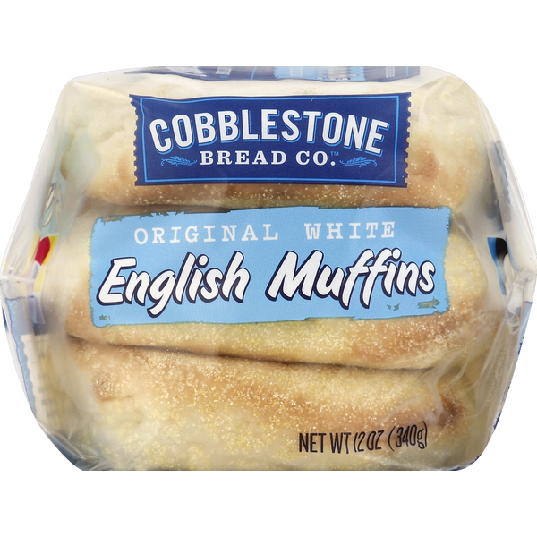 Buns & Rolls Cobblestone Bread Co English Muffins, Original hero