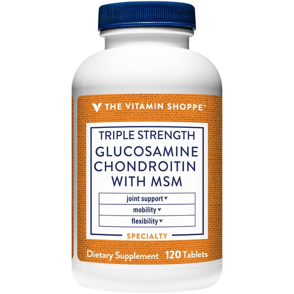 Other Supplements The Vitamin Shoppe Triple Strength Glucosamine Chondroitin with MSM - Supports Joint, Mobility & Flexibility (120 Table hero