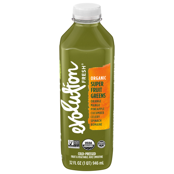 Juice & Nectars Evolution Fresh Fruit & Vegetable Juice Smoothie, Organic, Super Fruit Greens, hero