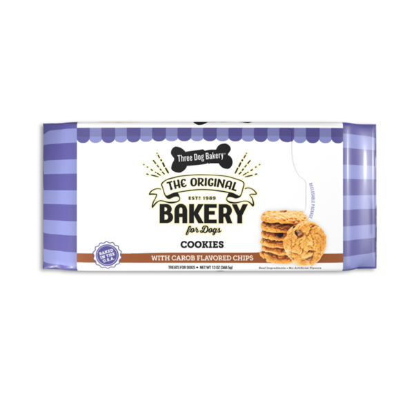 Cookies & Cakes Three Dog Bakery Cookies with Carob Chips Treats For Dogs hero