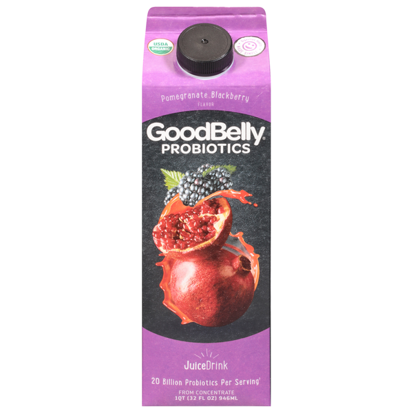 Refrigerated GoodBelly Probiotics Juice Drink Pomegranate Blackberry Flavor hero