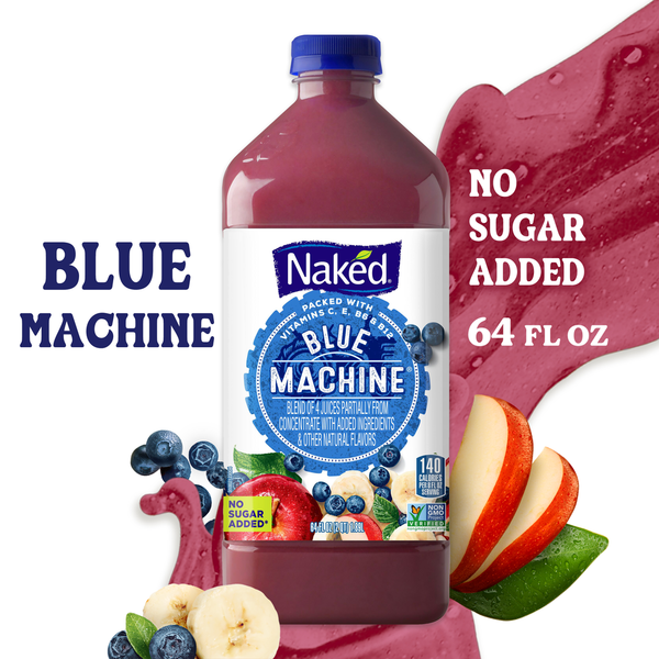 Refrigerated Naked Blue Machine Flavored 100% Juice Smoothie Blend, 64 fl oz Bottle hero