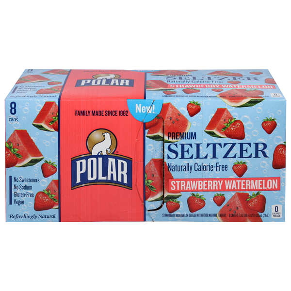 Water, Seltzer & Sparkling Water Polar Seltzer, Premium, Strawberry Watermelon hero