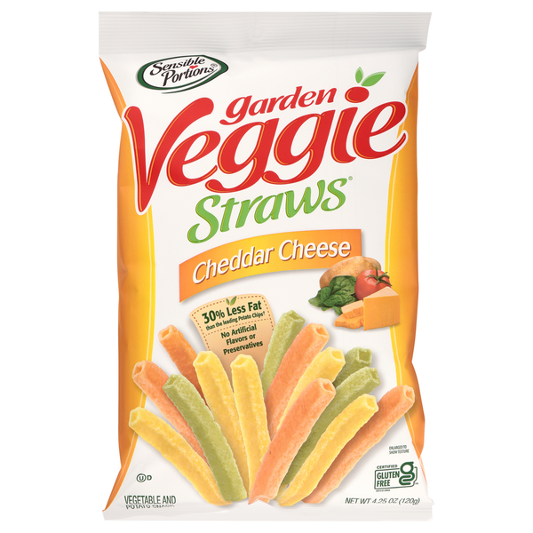 Chips & Pretzels Sensible Portions Vegetable and Potato Snack, Cheddar Cheese hero