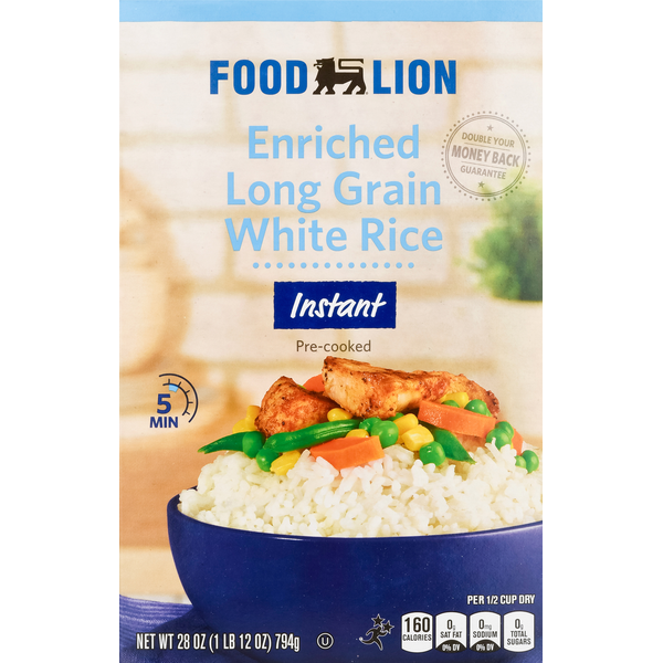 Grains, Rice & Dried Goods Food Lion White Rice, Enriched, Long Grain, Instant hero