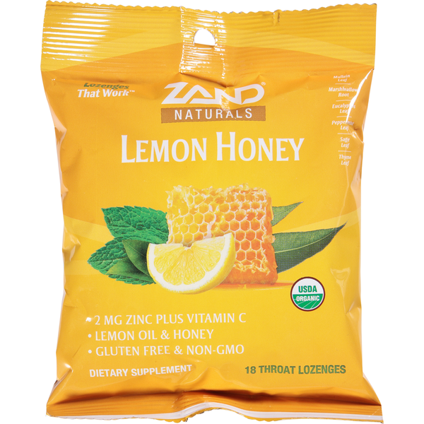 Cold, Flu & Allergy Zand Throat Lozenges, Lemon Honey hero