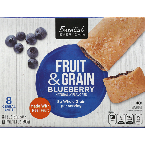 Breakfast Bars & Pastries Essential Everyday Cereal Bars, Fruit & Grain, Blueberry hero