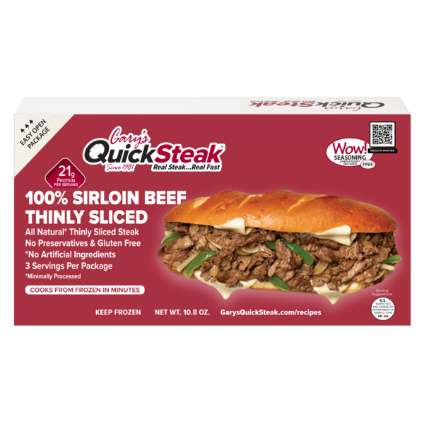 Packaged Meat Gary's QuickSteak 100% Sirloin Beef hero