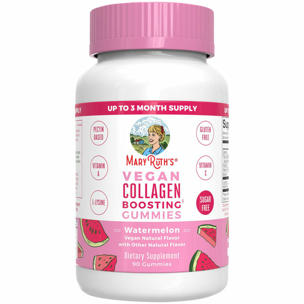 Mary Ruth's Vegan Collagen Boosting Dietary Supplement Gummies, Watermelon hero