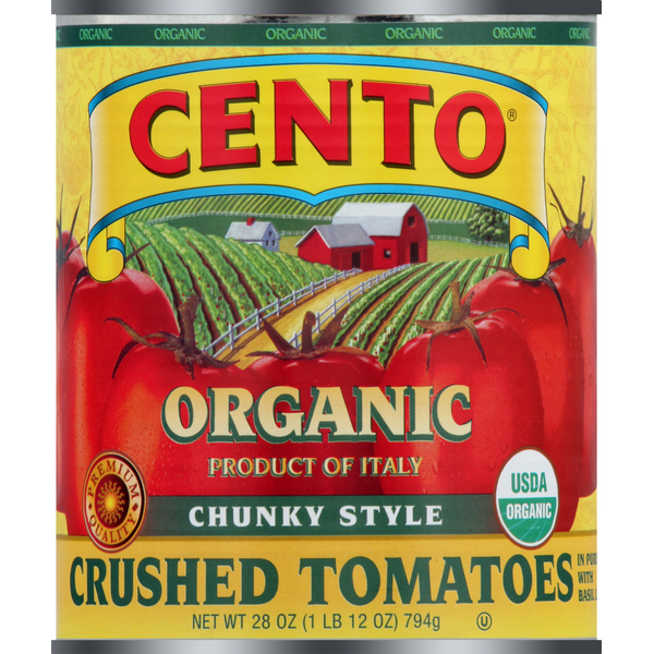 Canned & Jarred Vegetables Cento Tomatoes, Organic, Chunky Style, Crushed hero