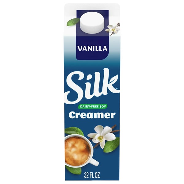 Dairy Alternatives Silk Vanilla Dairy Free Soy Creamer hero