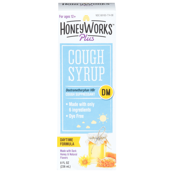 Cold, Flu & Allergy HoneyWorks Cough Syrup, Dark Honey, Daytime, 12+ Years hero