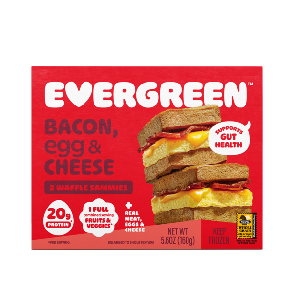 Evergreen Bacon, Egg, & Cheese, Frozen, Waffle Breakfast Sandwich hero