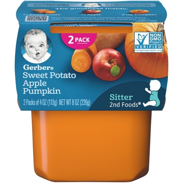 Baby Food & Formula Gerber Baby Food Sweet Potato Apple Pumpkin Tubs hero