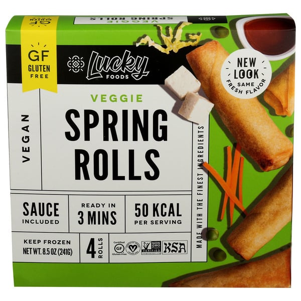 Frozen Appetizers & Sides Lucky Foods Gluten Free Veggie, Spring Rolls hero