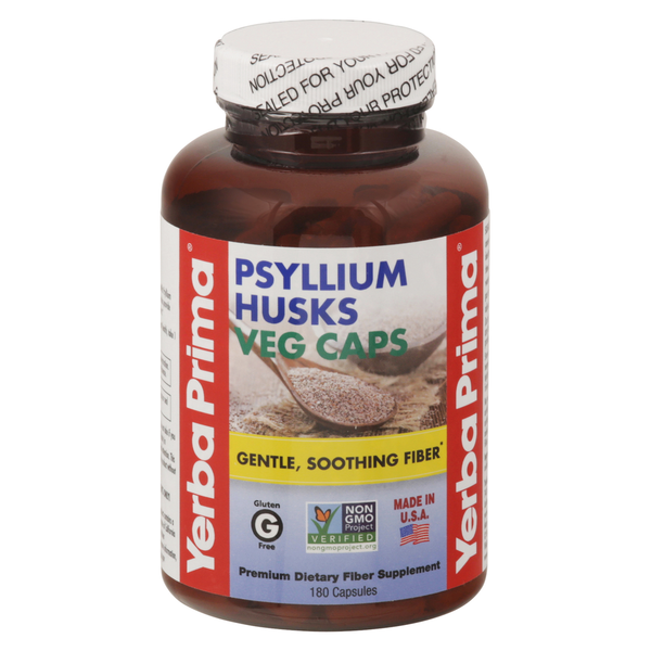 Digestion Yerba Prima Psyllium Husks, Veg Caps hero