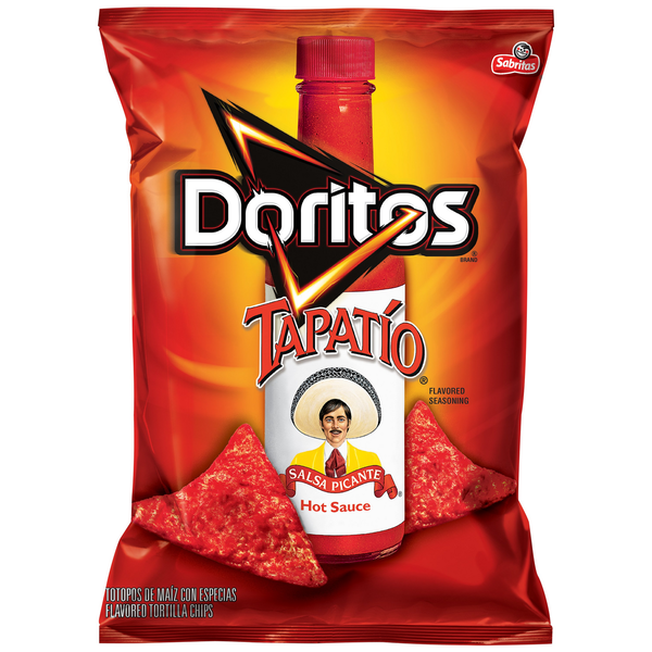 Chips & Pretzels Doritos Tortilla Chips, Tapatio hero