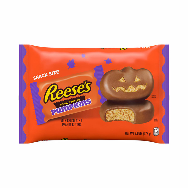 Candy & Chocolate Reese's Milk Chocolate Snack Size Peanut Butter Pumpkins Halloween Candy hero