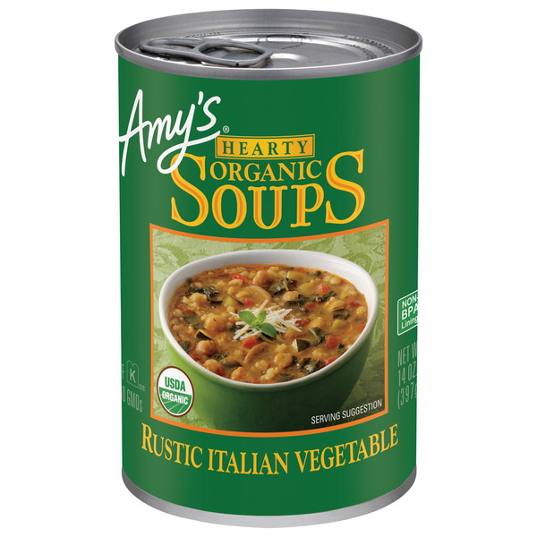 Soup, Broth & Bouillon Amy's Kitchen Organic Hearty Rustic Italian Vegetable Soup hero