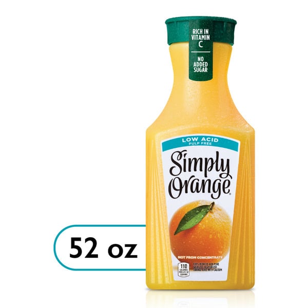 Refrigerated Juice (Dairy Aisle) Simply Orange Low Acid Orange Juice hero