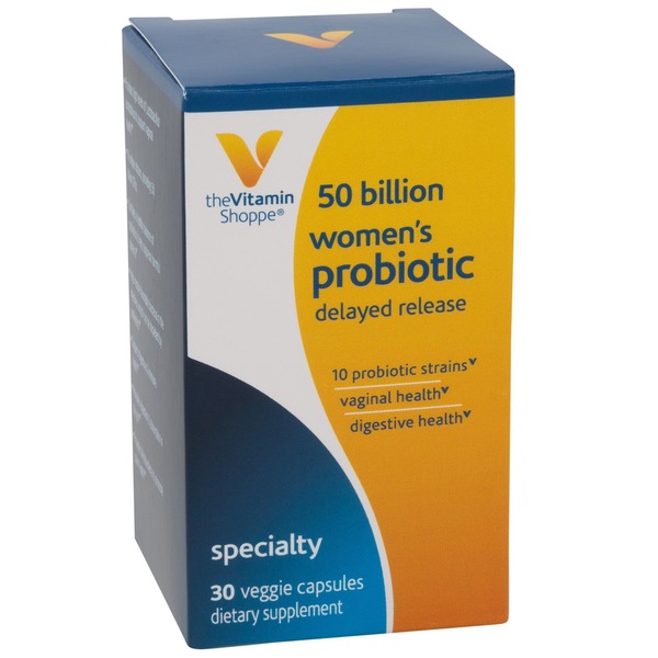 Women's Health Supplements The Vitamin Shoppe Women's Probiotic - 50 Billion CFUs - Delayed Release (30 Vegetarian Capsules) hero