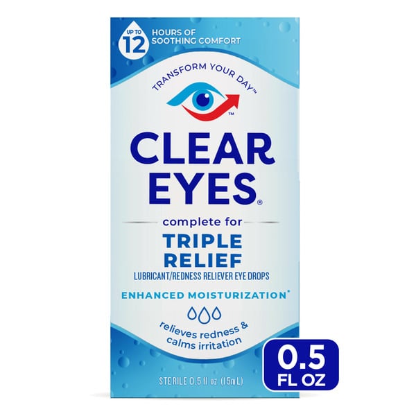 Eye & Ear Care Clear Eyes Eye Drops Triple Action hero