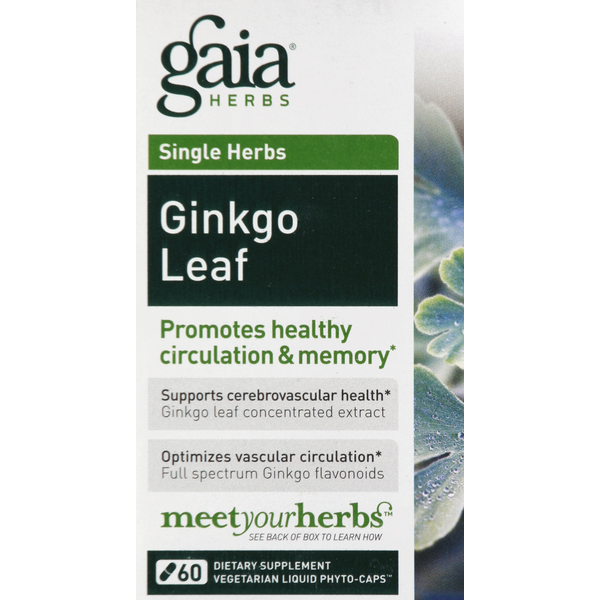 Vitamins & Minerals Gaia Herbs Ginkgo Leaf, Vegetarian Liquid Phyto-Caps hero