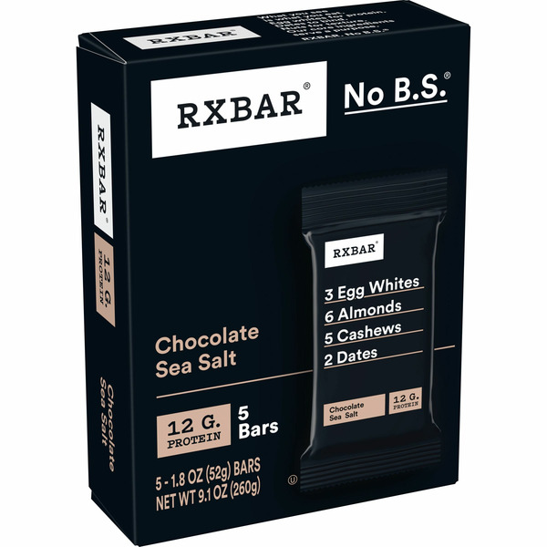 Protein & Meal Replacements RXBAR Protein Bars, Protein Snack, Snack Bars, Chocolate Sea Salt hero