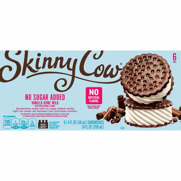 Ice Cream & Ice Skinny Cow No Sugar Added Vanilla Gone Wild Ice Cream Sandwich hero