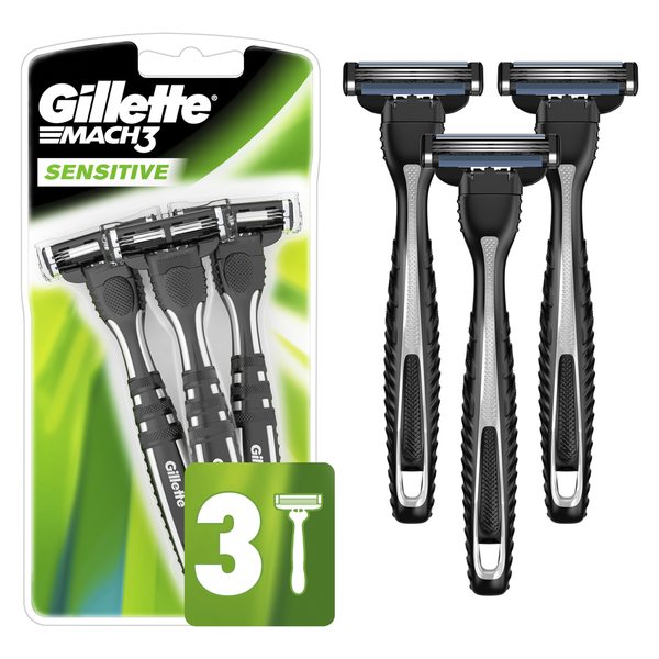 Shaving & Hair Removal Gillette Mach3 Sensitive Men’s Disposable Razors hero