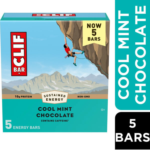 CLIF BAR Cool Mint Chocolate With Caffeine Energy Bars hero